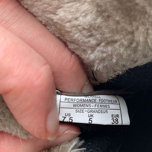 Merrell Women's Dark Brown quilted Winter Boots faux fur trim size 7.5 - Picture 12 of 12